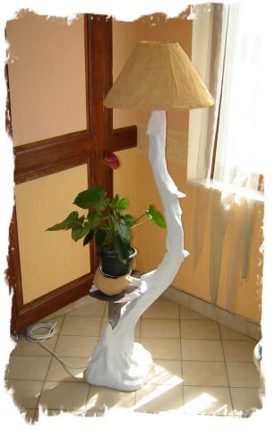Lampe avec tablette d'ardoise - Artisanat - marioo