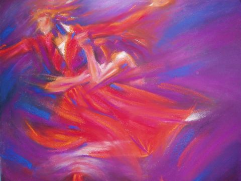 Rouge tango ( peinture danse) - Peinture - FREDERIQUE NALPAS