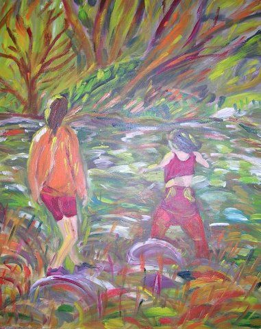 L'artiste NADINE FERNANDEZ - Les enfants à la rivière