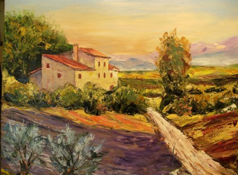 Les C�vennes ,la lavande ,les oliviers - Peinture - litalien