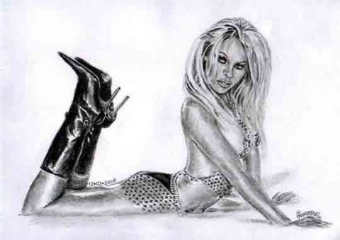 Pamela Anderson  - Dessin - Formol