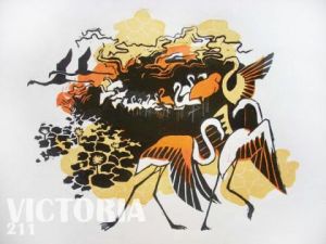 Voir cette oeuvre de Victoria: Une série de l'oiseau: les flamants