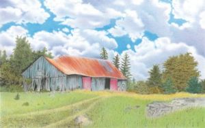 Voir cette oeuvre de Wilfrid Barbier: Vieille grange abandonnée
