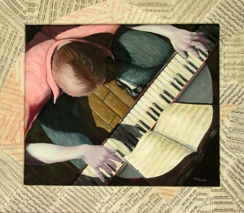 Le pianiste - Peinture - m-olivier