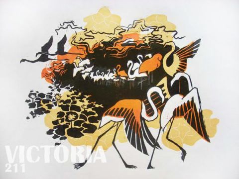 L'artiste Victoria - Une série de l'oiseau: les flamants