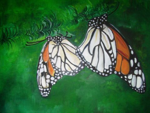Papillons monarques - Peinture - Valerie Anne