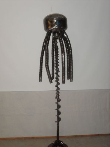 PIEUVRE SUR ALGUE - Sculpture - Roland GOURDON