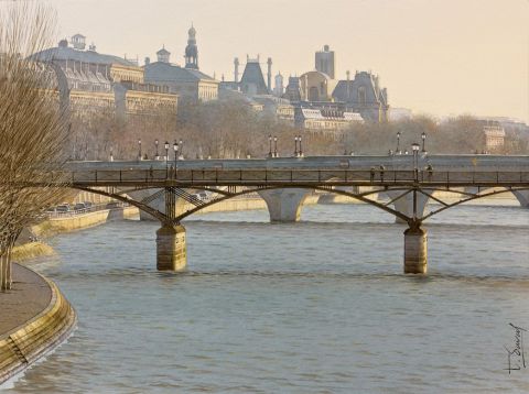 La place Dauphine un matin d'hiver - Peinture - Thierry Duval