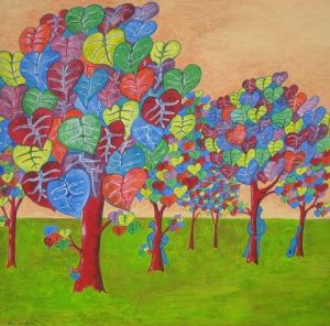 Voir cette oeuvre de patrick mahieu: Cache cache dans le bois des arbres à coeurs