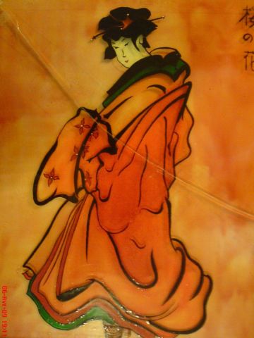 la courtisane (geisha)°°° - Peinture - jacques van moer