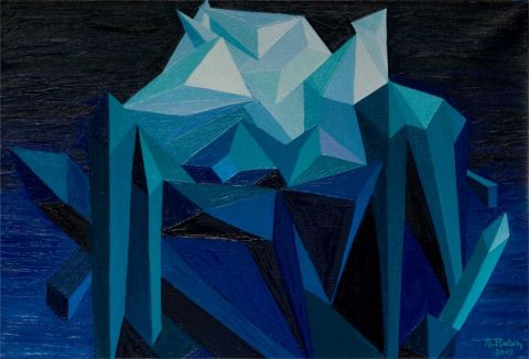 Cristal bleu - Peinture - Anny Robin Deshayes