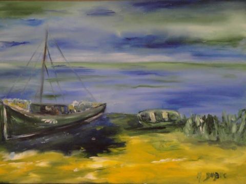 Barque sur le sable - Peinture - MON'