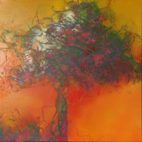 L'arbre jaune-cerise - Peinture - Eric STRUB