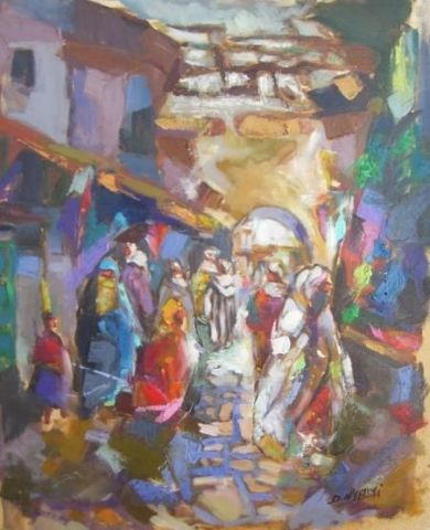 un beau matin au marché - Peinture - drissnyami
