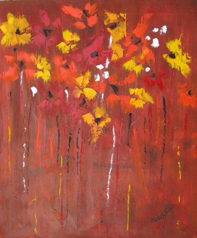 Fleurs 2 - Peinture - Evelyne SCHUTZ