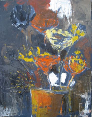 Fleurs 3 - Peinture - Evelyne SCHUTZ