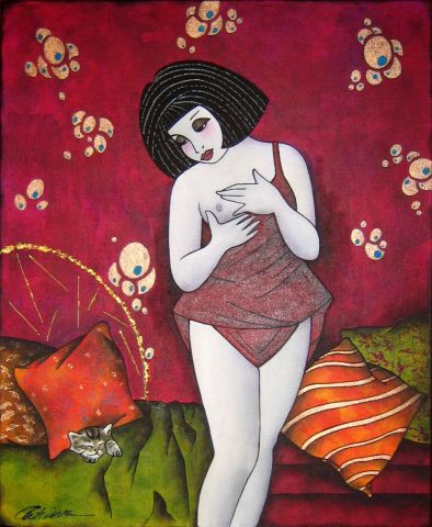 Le Chaton de Margot - Peinture - Ah Tatieva 