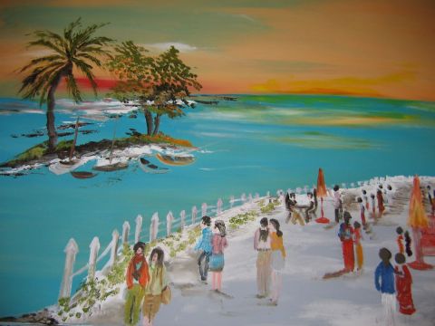 balade en bord de mer - Peinture - francoise mazurit