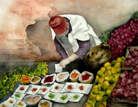 marchand d'�pices - Peinture - valerie sorbets