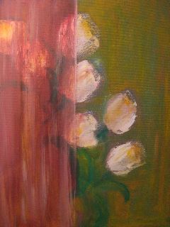 L'artiste ORNELLA DONATI - Rideau sur tulipes blanches