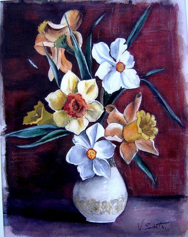 Narcisses - Peinture - valerie sorbets