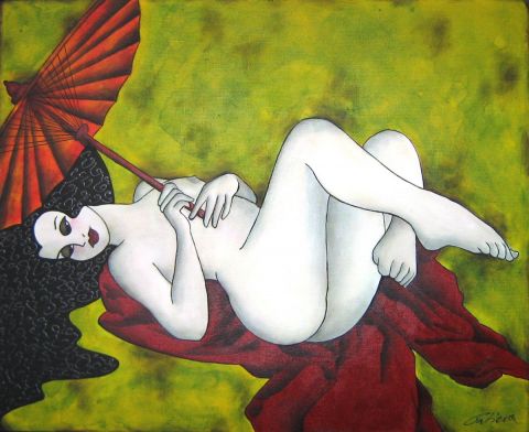 Ombrelle chinoise - Peinture - Ah Tatieva 