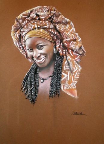 Femme s�n�galaise - Peinture - Latrache