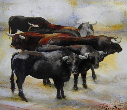 toros - Peinture - valerie sorbets