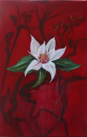 Laque rouge M - Peinture - Muriel Leveque
