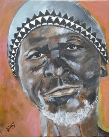 africain portrait - Peinture - DIMEY