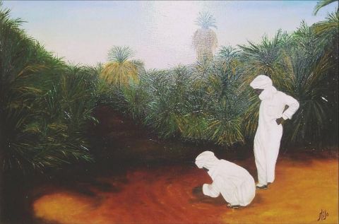 L'Oasis - Peinture - Marie-Jose NOUGALIAT