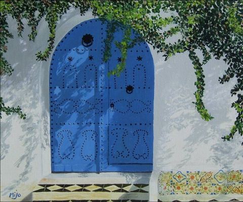 La porte Tunisienne - Peinture - Marie-Jose NOUGALIAT