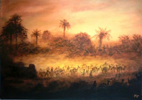 La Caravane s'�broue - Peinture - Marie-Jose NOUGALIAT