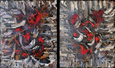 Corps � Coqs - Peinture - Oria