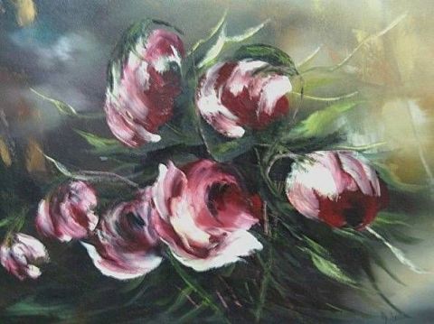 Fleurs en mouvement - Peinture - Danielle Leclerc