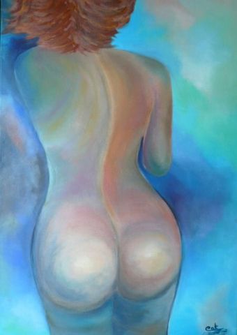 Nu callipyge - Peinture - Catherine CHAIX