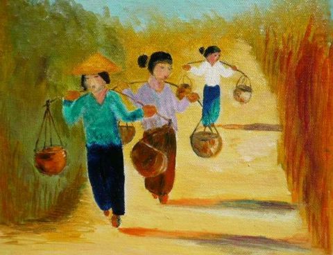 Retour de la rivi�re - Peinture - Catherine CHAIX