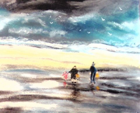 Quand le ciel rejoint la mer - Peinture - Catherine CHAIX