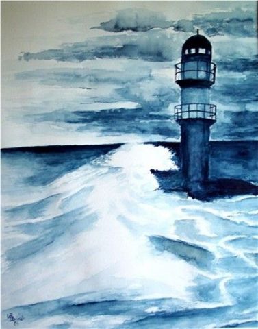 Un phare en Normandie - Peinture - WDLubisch