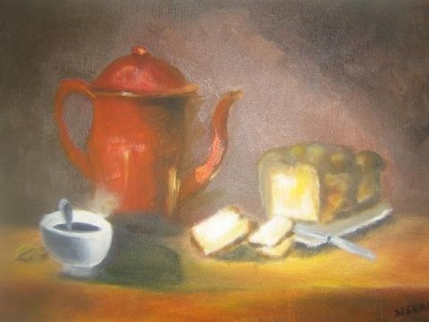 Cafeti�re - Peinture - Delphine S