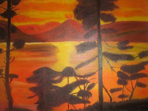 Coucher de soleil - Peinture - Delphine S
