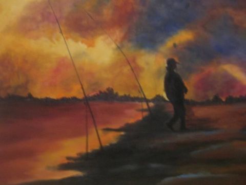 Les canes � p�ches - Peinture - Delphine S