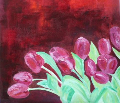 Tulipes en coin - Peinture - Catherine CHAIX