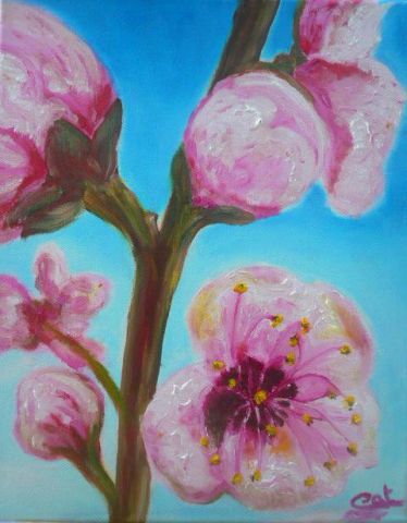 Fleurs de p�cher - Peinture - Catherine CHAIX