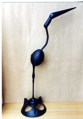 Echassier noir - Sculpture - Dennys de Perouse