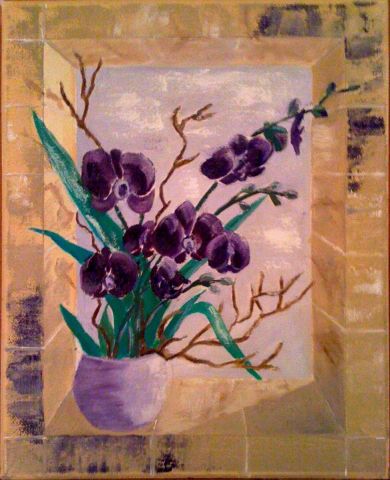 orchid�es noires - Peinture - Kim Bokja