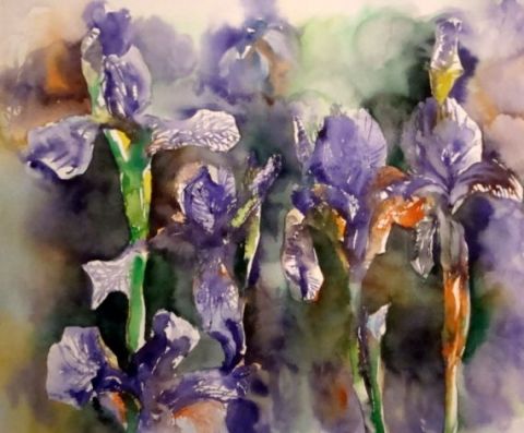 le Jardin d' Iris  - Peinture - Thaline 