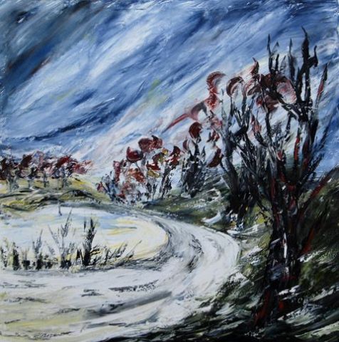 froid sur la plaine - Peinture - Catherine GARCERAN