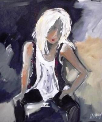 fille en slim - Peinture - josiane couret