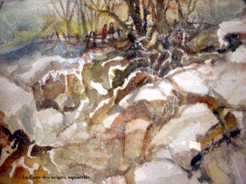 La fonte de neiges - Peinture - Pikassot